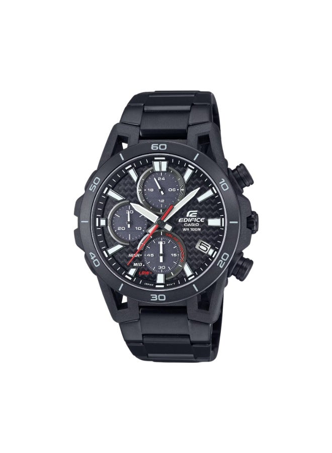 Casio Edifice EQS-960DC-1AVUDF Men’s Solar Chronograph Watch, Black Stainless Steel, Black Dial, 100m Water Resistance - Image 1