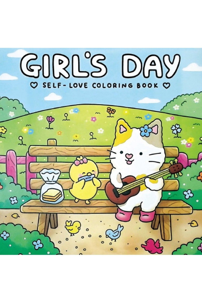JAYATO "Girl Days" 48 pcs Coloring Book for Adults & Teens – Cute & Cozy Daily Relaxation Activity with Whimsical Illustrations of Girls Reading with Pets, Perfect for Stress Relief, Cozy Spaces & Holiday Gifting - Image 1