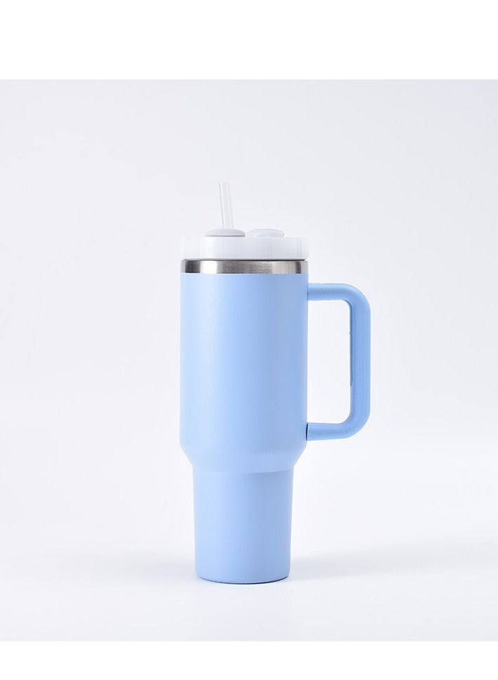 40oz Insulated Tumbler, Reusable Water Bottle, Iced Coffee Travel Mug for Car/Gym/Fitness - Image 1