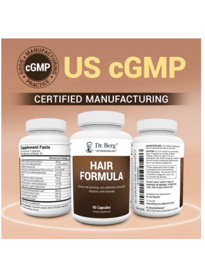 Dr.Berg All in one hair growth vitamins for men and women hair supplement for hair loss 90 veg capsules - Image 3