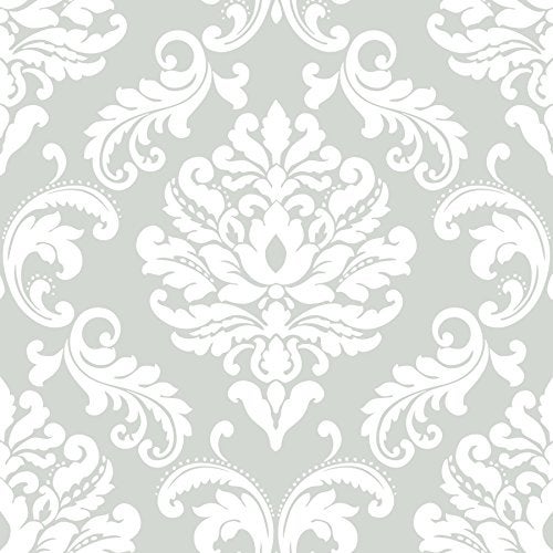 NuWallpaper NUS1935 Ariel Peel & Stick Wallpaper, Grey - Image 1
