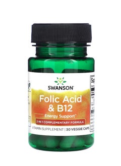 SWANSON Folic Acid & B12 30 Veggie Caps  - Image 1