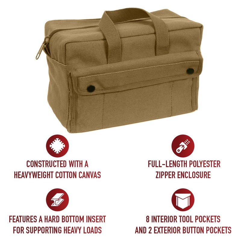 Rothco Mechanic's Tool Bag - Heavy-Duty Organization for Your Essential Tools and Gear, Coyote Brown - Image 3