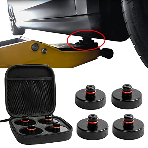 psler Jack Pad for Tesla 3YXS Lifting Jack Pucks for Tesla Model 3 Y X S Accessories Quick Floor Jack Stand Rubber Pad Car Tire Lift Jack Point Protect Blocks Jack Parts Kit 4 Packs Black - Image 1