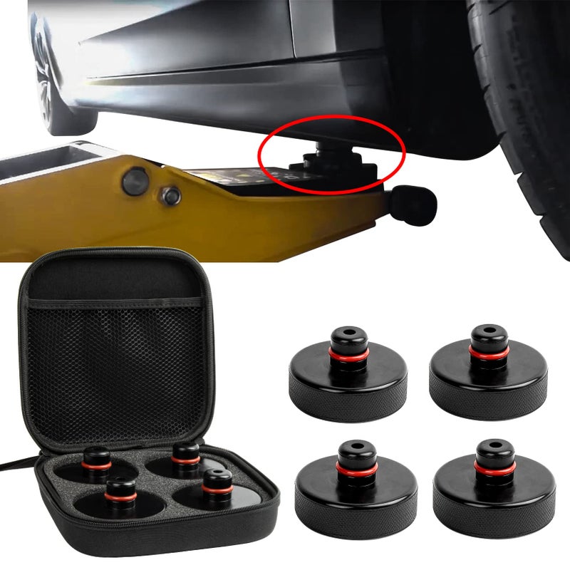 psler Jack Pad for Tesla 3YXS Lifting Jack Pucks for Tesla Model 3 Y X S Accessories Quick Floor Jack Stand Rubber Pad Car Tire Lift Jack Point Protect Blocks Jack Parts Kit 4 Packs Black - Image 2