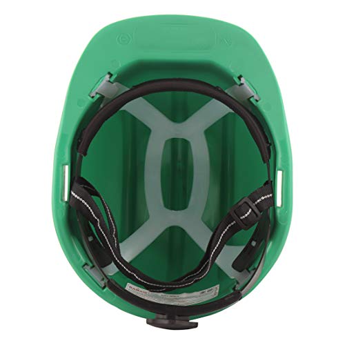 KARAM PN521 Safety Helmet for Men Construction Helmet | Ratchet Type Adjustment with Adjustable Chin Strap | Work Helmet with Side Slot for Attachment | is:2925:1984 Certified | HYD Green - Image 2