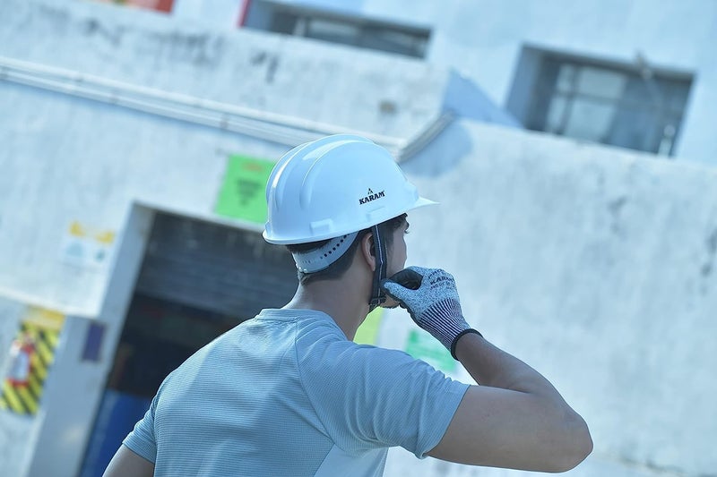 KARAM PN521 Safety Helmet for Men Construction Helmet | Ratchet Type Adjustment with Adjustable Chin Strap | Work Helmet with Side Slot for Attachment | is:2925:1984 Certified | HYD Green - Image 5