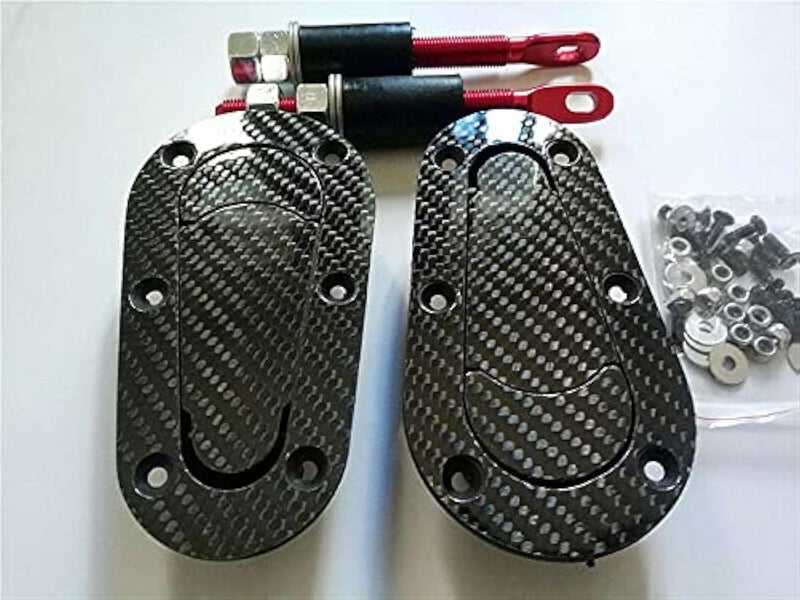 غطاء محرك سيارة سباق من ألياف الكربون بالإضافة إلى قفل غطاء محرك مسطح مع قفل فولاذي بدبوس