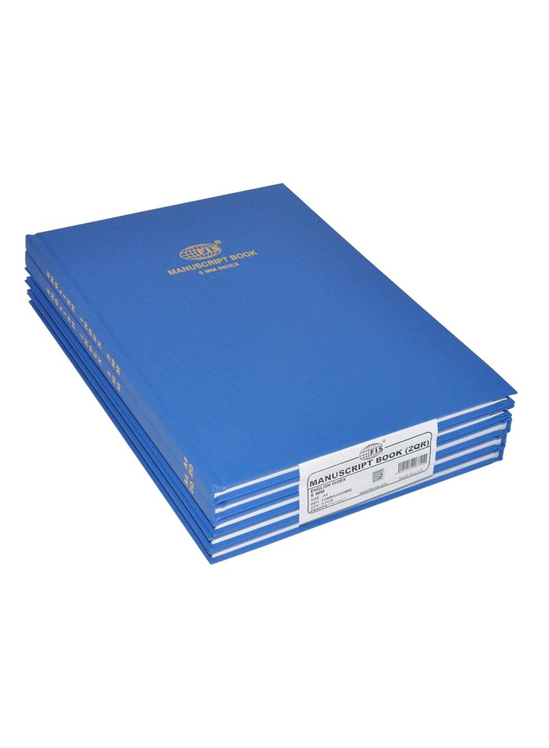 FIS 5-Piece Manuscript Notebook Set, 5 mm Square Lines With English Index, A4 (210 x 297 mm) Size, (5x96 Sheets) - FSMNA42Q5MIE - Image 1
