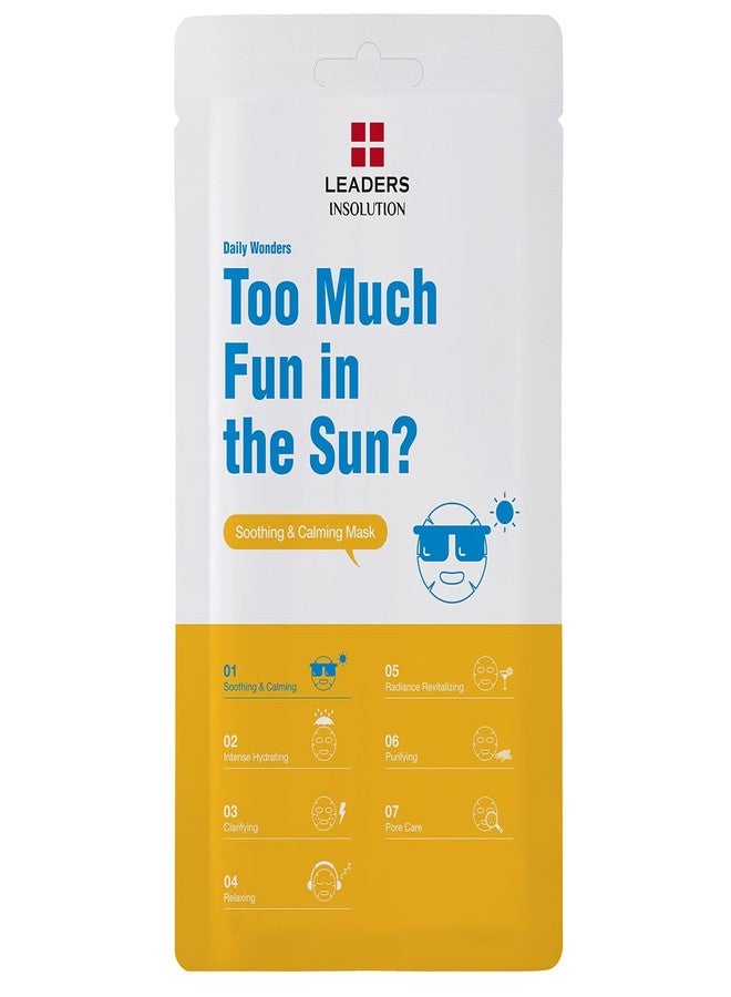 Leaders Insolution Daily Wonders Too Much Fun in the Sun? Facial Mask Sheet Soothing and Calming Hydrating Korean Skincare (10 Sheets) - Image 3