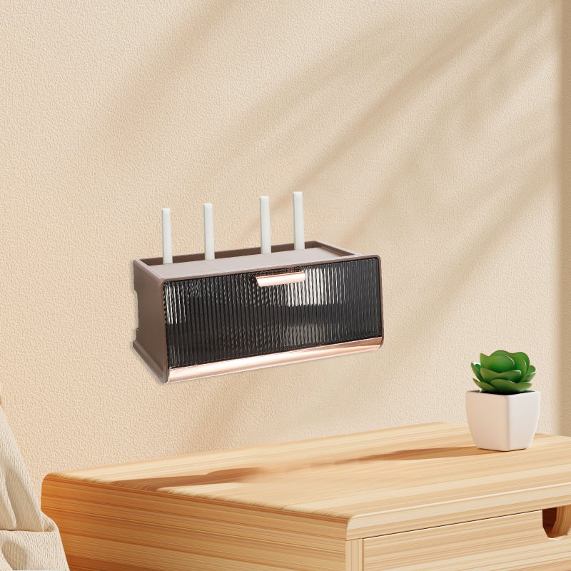 Wifi Router Storage Box Wall Mount Cable Management Box Outlet Strips Protector - Image 5