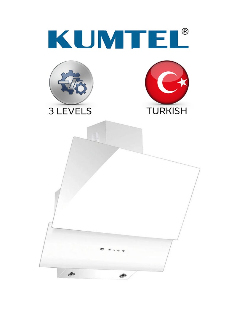 كومتيل شفاط بلت ان - زجاجي - ابيض - 60 سم - مع تحكم لمس - 140 واط - بقوة شفط 650 متر مکعب - 3 سرعات - DA6-835 - Image 1