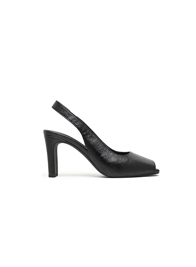 كابلي حذاء بكعب عالٍ سلينجباك مفتوح المقدمة