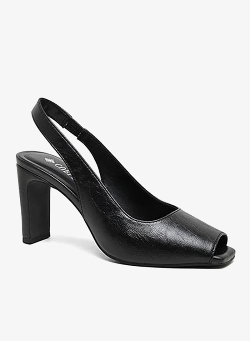 كابلي حذاء بكعب عالٍ سلينجباك مفتوح المقدمة