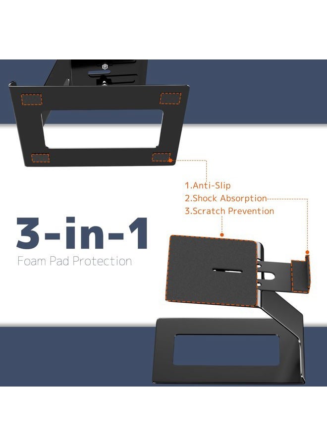 PUTORSEN Desktop Speaker Stands Pair, Speaker Riser for Most Small & Medium Bookshelf Speakers, Computer Speakers, and Studio Monitors, Cantilevered Speaker Stand with Vibration Absorption Pad, Black - Image 5