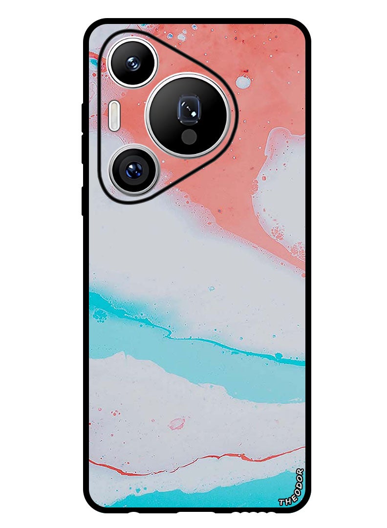 Theodor Protective Case Anti Scratch Shock Proof Bumper Cover For Huawei Pura 70 Pro Plus White Red Pattern - Image 1