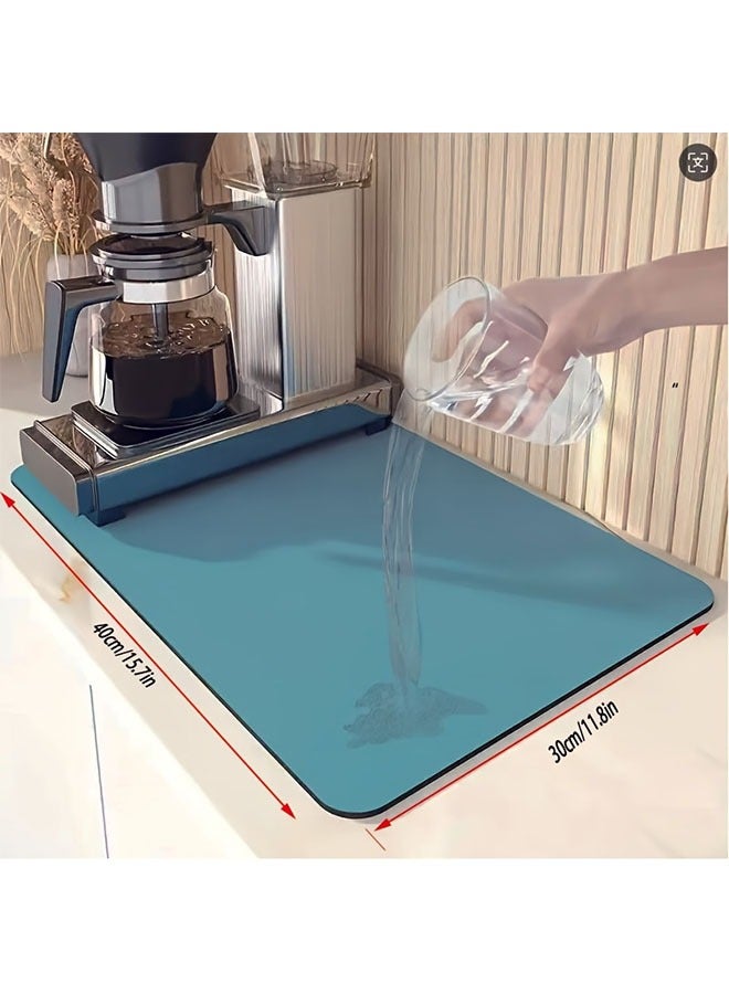 HOMESTAR Absorbent Anti Slip Mat, Kitchen Sink And Dish Drain Mat, Soft Diatomaceous Earth Plate Drying Mat, Kitchen Counter Anti Slip Drainage Mat, High-quality Coffee Machine Mat, Easy To Clean, Food Contact Safety, Durable - Image 2