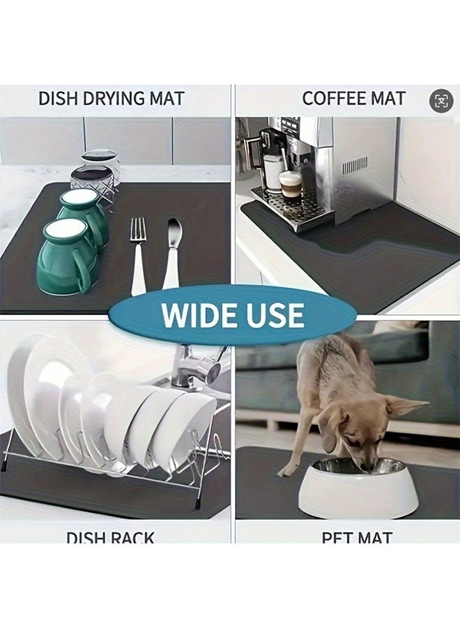 HOMESTAR Absorbent Anti Slip Mat, Kitchen Sink And Dish Drain Mat, Soft Diatomaceous Earth Plate Drying Mat, Kitchen Counter Anti Slip Drainage Mat, High-quality Coffee Machine Mat, Easy To Clean, Food Contact Safety, Durable - Image 3