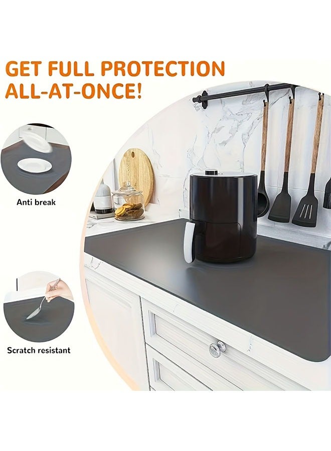 HOMESTAR Absorbent Anti Slip Mat, Kitchen Sink And Dish Drain Mat, Soft Diatomaceous Earth Plate Drying Mat, Kitchen Counter Anti Slip Drainage Mat, High-quality Coffee Machine Mat, Easy To Clean, Food Contact Safety, Durable - Image 5