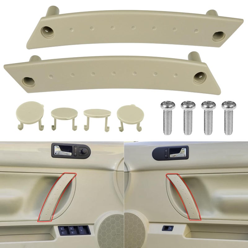 Abodvu Interior Door Pull Handle Cover Compatible with VW Beetle Bug 19982010Door Handle Panel Set Trim with Screws for Front Left Driver Right Passenger Side1C0867171A1C0867172ABeige2PCS - Image 2