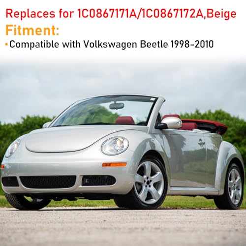 Abodvu Interior Door Pull Handle Cover Compatible with VW Beetle Bug 19982010Door Handle Panel Set Trim with Screws for Front Left Driver Right Passenger Side1C0867171A1C0867172ABeige2PCS - Image 3
