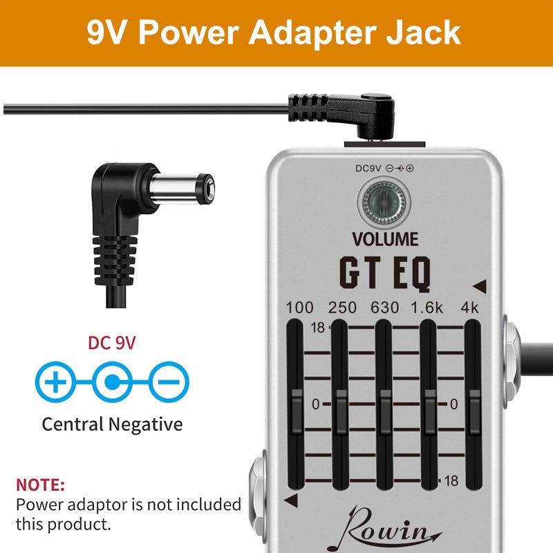 Rowin Guitar Equalize Effect Pedal EQ Add or Take Away Specific Bands Tune Parameters of Sound - Image 5