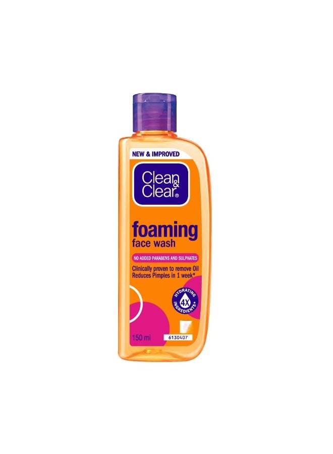 Clean & Clear Foaming Face Wash For Oily Skin, 150ml - Image 1