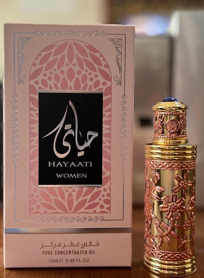 Ard Al Zaafaran Hayaati Women Pure Concentrated Oil 12ml - Image 1