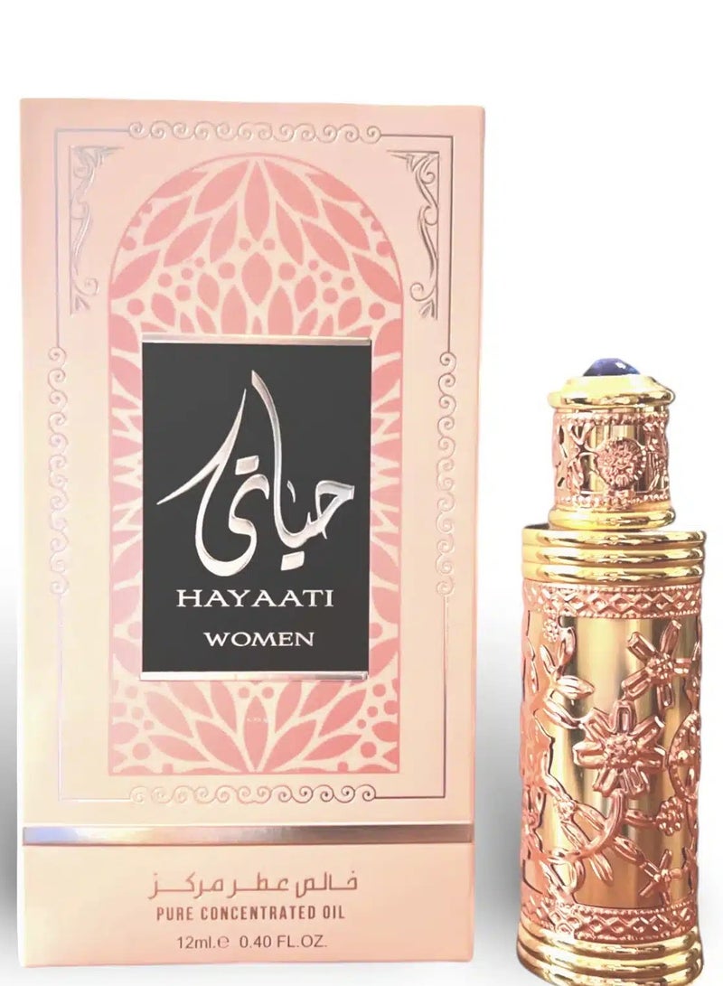 Ard Al Zaafaran Hayaati Women Pure Concentrated Oil 12ml - Image 2