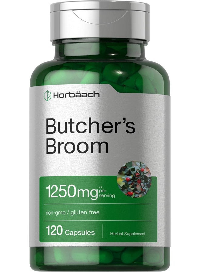 Horbäach Horbaach Butchers Broom Capsules 1250mg | 120 Count | Non-GMO, Gluten Free | Traditional Herb Root Extract Supplement - Image 1