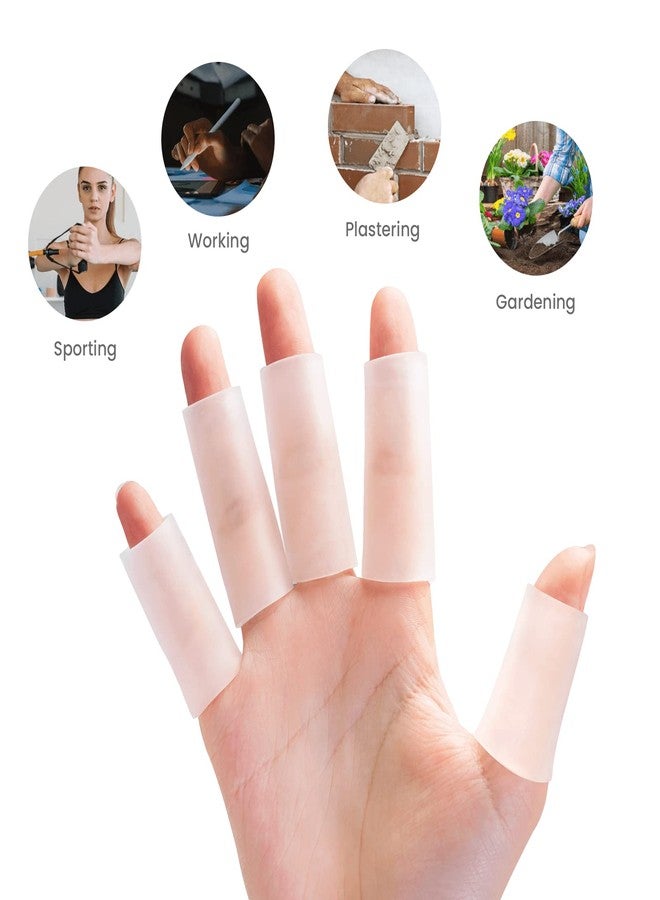 Kimihome كيميهوم - 20 قطعة من واقيات أصابع الجل - أكمام سيليكون للأصابع توفر الراحة والحماية - ضمادات الأصابع توفر الراحة من تشقق الأصابع، ومسامير القدم، والفقاعات، والجلد المتصلب (شفاف) - Image 5