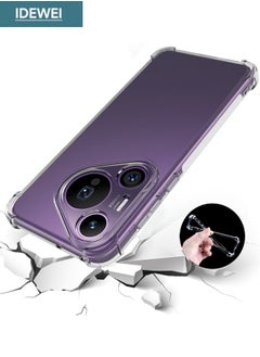 IDEWEI Huawei Pura 70 Pro Case (Not Pura 70), Designed for Huawei Pura 70 Pro Case, Protective Cover with Four Corner Anti-Fall Airbags, Slim Flexible TPU Rubber Soft Silicone Back Cover for HUAWEI Pura 70 Pro (Clear)  - Image 1