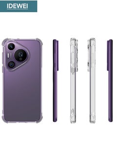IDEWEI Huawei Pura 70 Pro Case (Not Pura 70), Designed for Huawei Pura 70 Pro Case, Protective Cover with Four Corner Anti-Fall Airbags, Slim Flexible TPU Rubber Soft Silicone Back Cover for HUAWEI Pura 70 Pro (Clear)  - Image 4