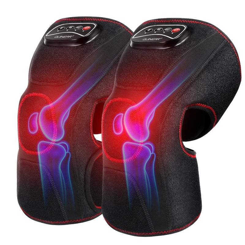 QUINEAR QUINEAR Knee Massager for Pain ReliefAir Compression Heating Pad for KneeHeated Knee Warmers Wrap Gifts for Men Women Dad Mom3 Modes 3 Intensities FSA or HSA Eligible