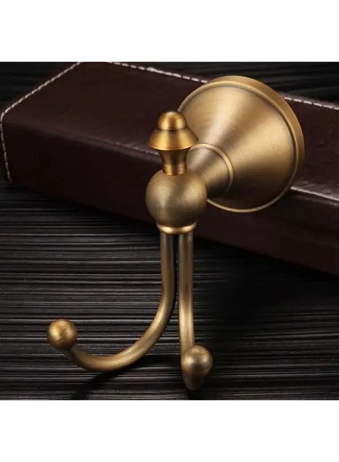 Horn Hook Traditional Brass Wall Mounted Towel Hanger Antique Style Double Coat Hooks Easy Install Bathroom Accessory - Image 5