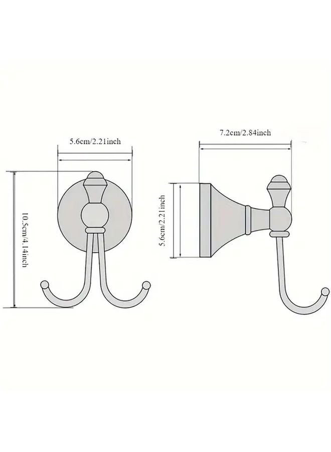 Horn Hook Traditional Brass Wall Mounted Towel Hanger Antique Style Double Coat Hooks Easy Install Bathroom Accessory - Image 4