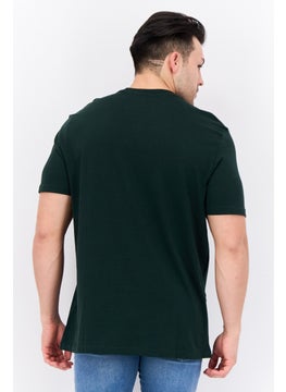Ben Sherman Men Crew Neck Short Sleeves Brand Logo T-Shirt, Dark Green  - Image 3