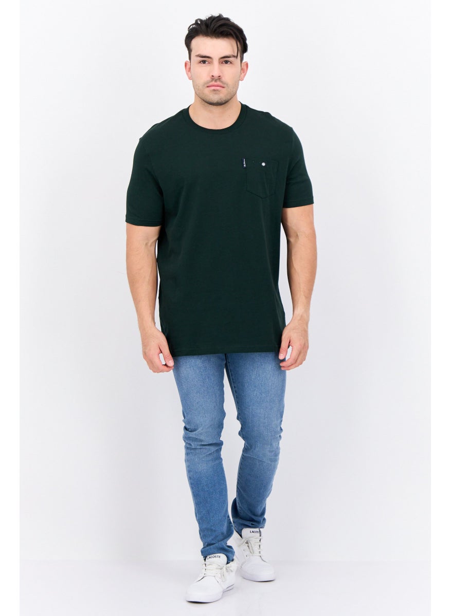 Ben Sherman - Men Crew Neck Short Sleeves Brand Logo T-Shirt, Dark Green - Image 1