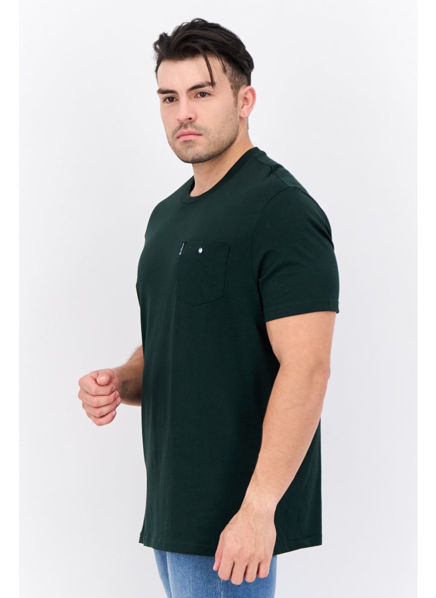 Ben Sherman - Men Crew Neck Short Sleeves Brand Logo T-Shirt, Dark Green - Image 1
