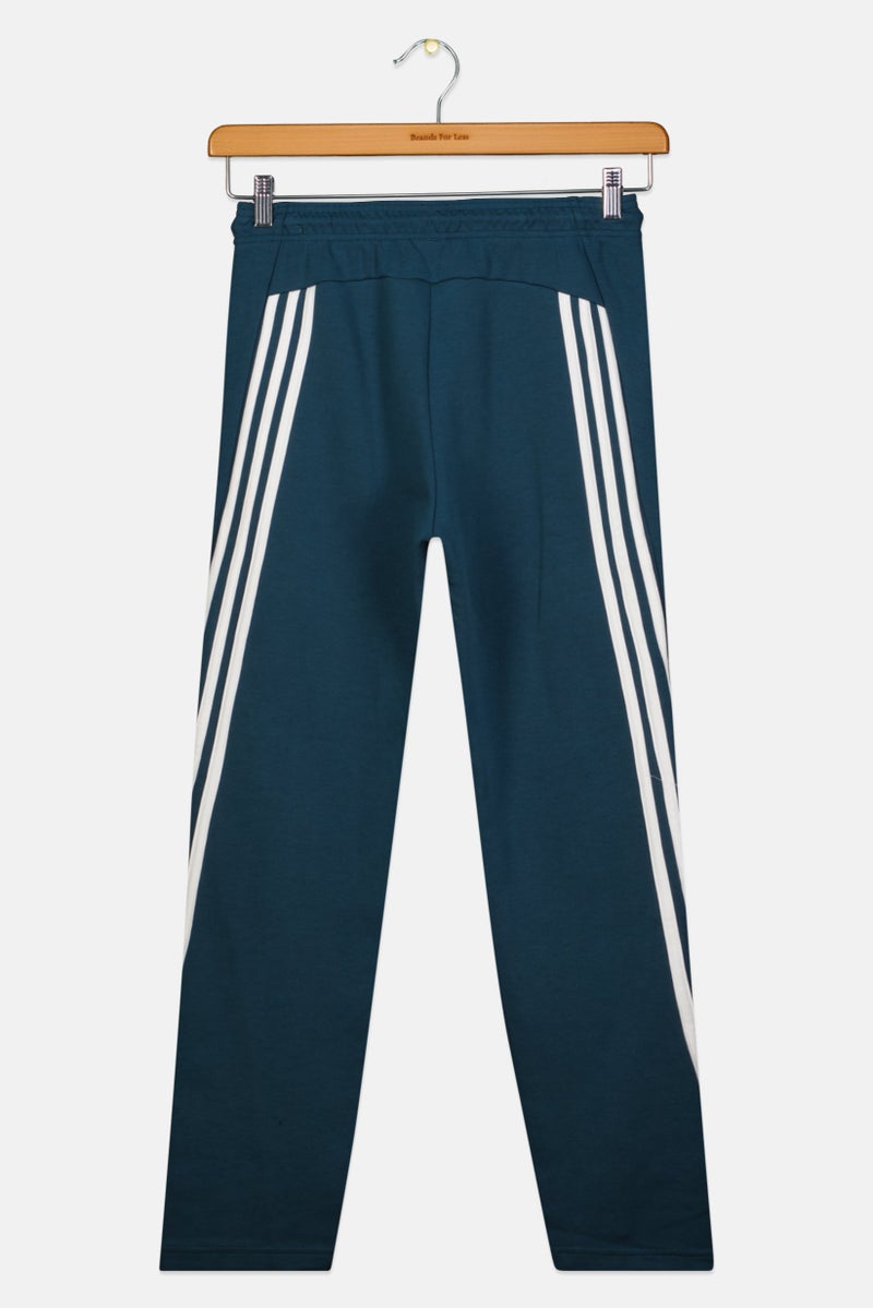 Adidas Kids Boy Drawstring Training Track Pants, Teal - Image 2