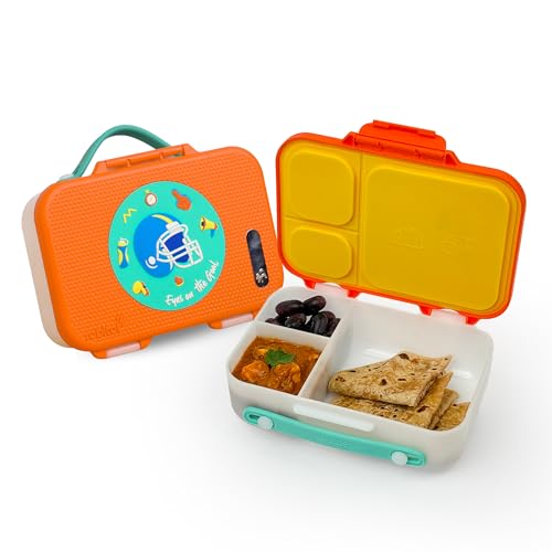 rabitat Munchbee Bento Lunch Box 1000ml | 1+1 Year Brand Warranty | Tiffin Box for School | Lunch Box for Kids Boys & Girls | BPA Free, Leakproof & Durable Bento Design | Mad Eye - Image 1