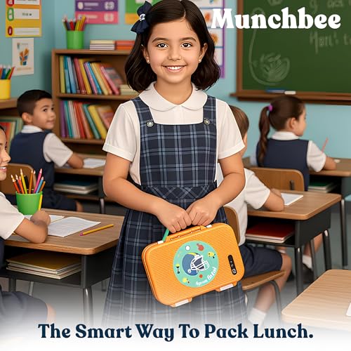 rabitat Munchbee Bento Lunch Box 1000ml | 1+1 Year Brand Warranty | Tiffin Box for School | Lunch Box for Kids Boys & Girls | BPA Free, Leakproof & Durable Bento Design | Mad Eye - Image 4