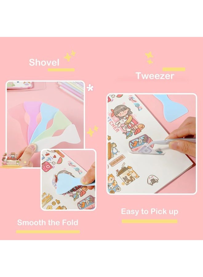 Doraking White Scrapbooking Tools with Glue Tweezer Shovel Cutter Pen for Crafting, Scrapbooking, Card Making, Paper Crafts - Image 3