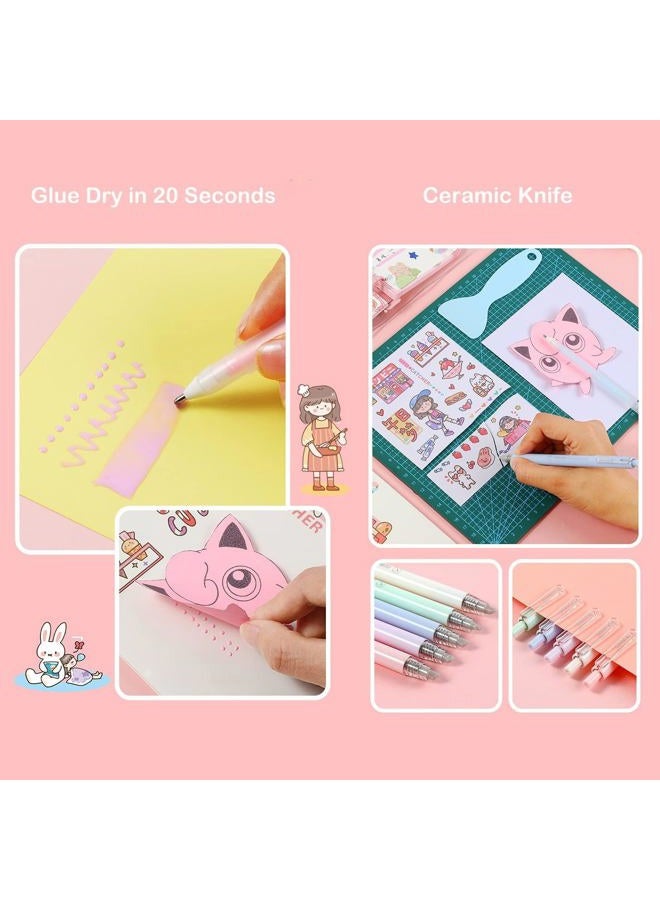 Doraking White Scrapbooking Tools with Glue Tweezer Shovel Cutter Pen for Crafting, Scrapbooking, Card Making, Paper Crafts - Image 4