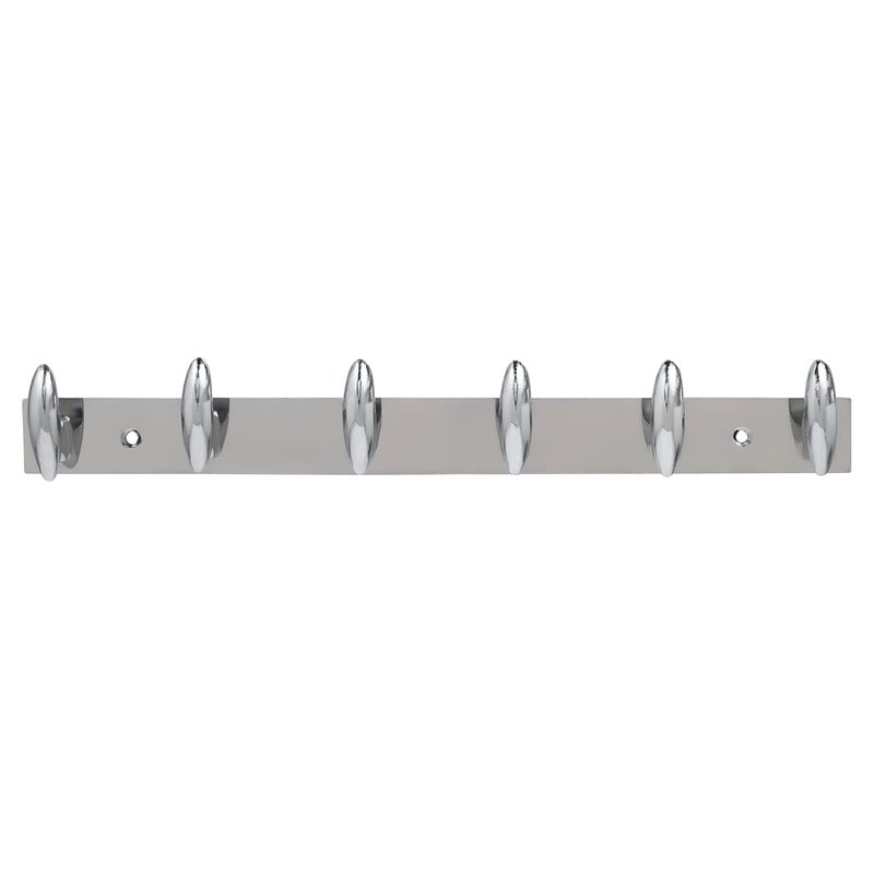 Ingo creation Stainless Steel 6 Pin Exclusive Cloth Hanger Wall Mounted Bathroom Cloth HangerCloth Wall HookDoor Hooks Rail for Hanging KeysClothesTowel Pack of 4 - Image 2