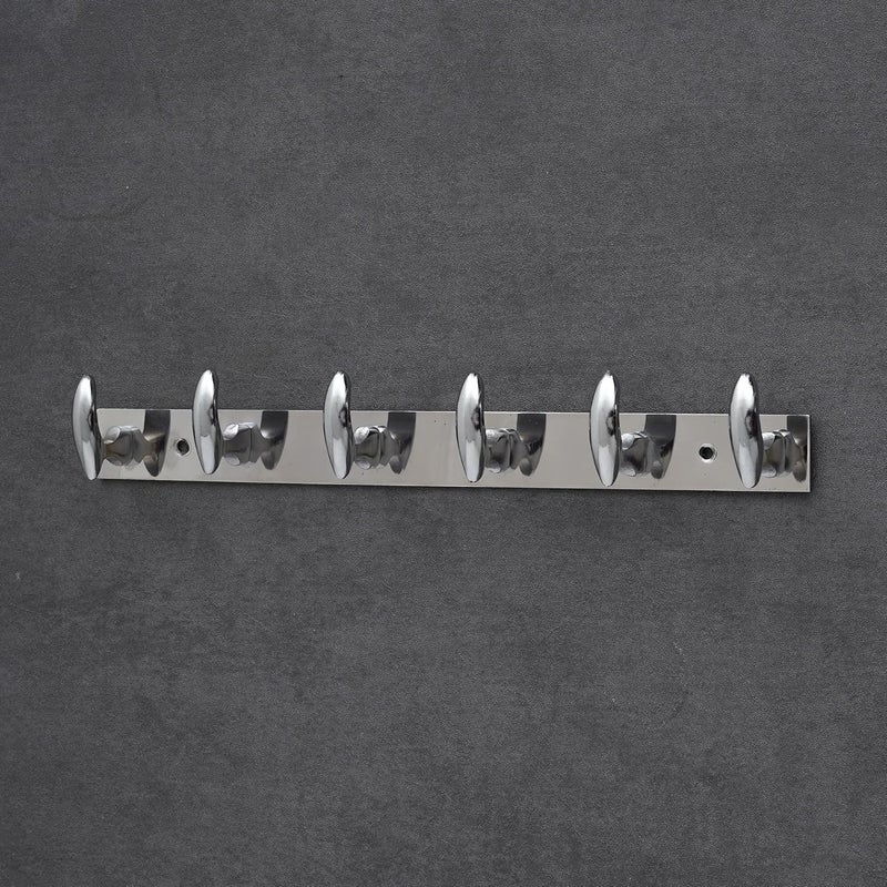 Ingo creation Stainless Steel 6 Pin Exclusive Cloth Hanger Wall Mounted Bathroom Cloth HangerCloth Wall HookDoor Hooks Rail for Hanging KeysClothesTowel Pack of 4 - Image 4