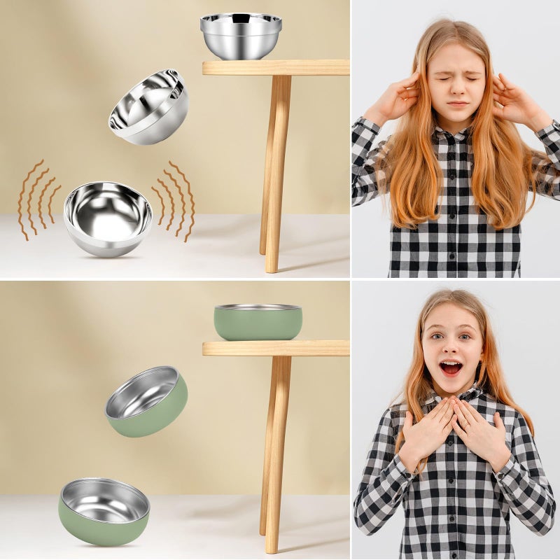 ShineMe Baby Bowls 2 Pack, Stainless Steel Bowls for Kids with Detachable Thick Colored Silicone Shell, Unbreakable Toddler Bowls for Soup, Cereal, Snack... - Image 5