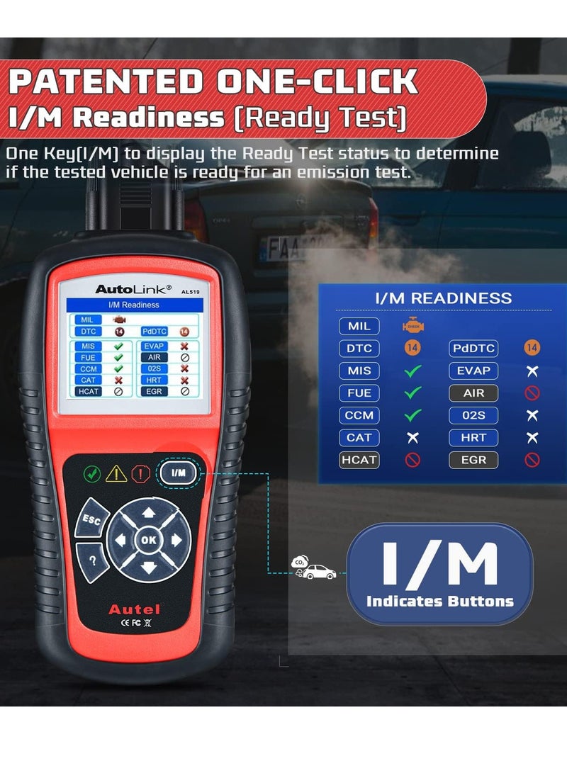 Autel AutoLink AL519 OBD2 Scanner Enhanced Mode 6 Car Diagnostic Tool Check Engine Code Reader CAN Scan Tool - Image 5