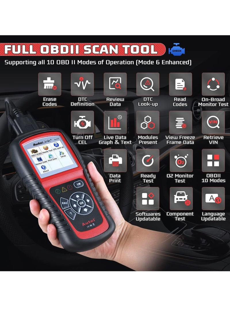 Autel AutoLink AL519 OBD2 Scanner Enhanced Mode 6 Car Diagnostic Tool Check Engine Code Reader CAN Scan Tool - Image 4