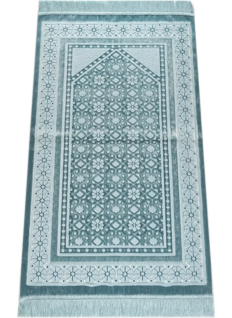İhvan Kadife İnci Prayer Rug Velvet Pearl - Turquoise